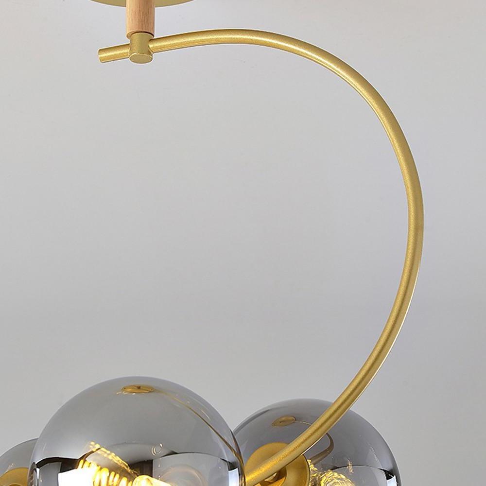 5-Light Cluster Globe Chandelier Modern Glass & Metal Ceiling Light