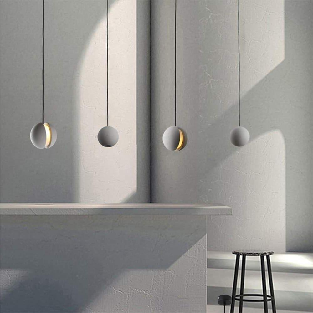 Vintage Ceramic Pendant Light with LED - Industrial Minimalist