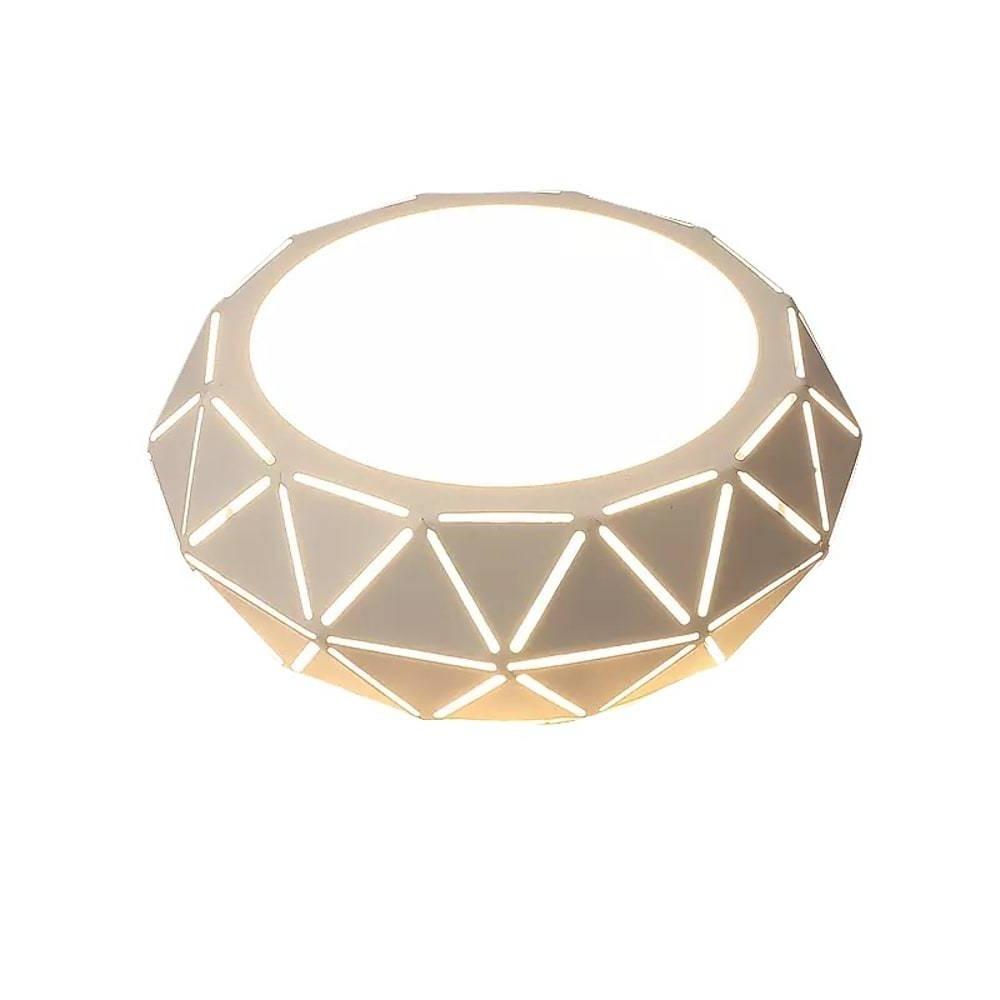Geometric Drum LED Flush Mount Ceiling Light - Modern Metal Fixture
