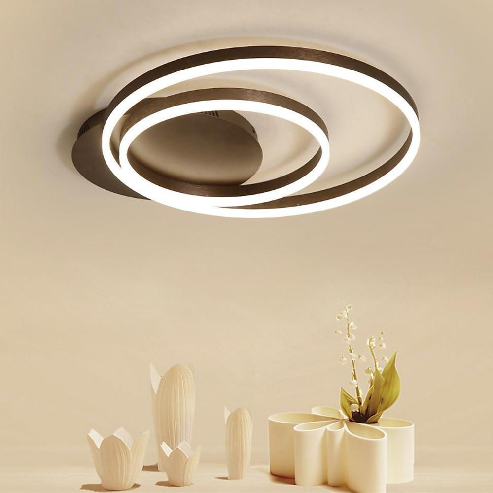 Modern Geometric Flush Mount LED Ceiling Light with Dimmable Remote