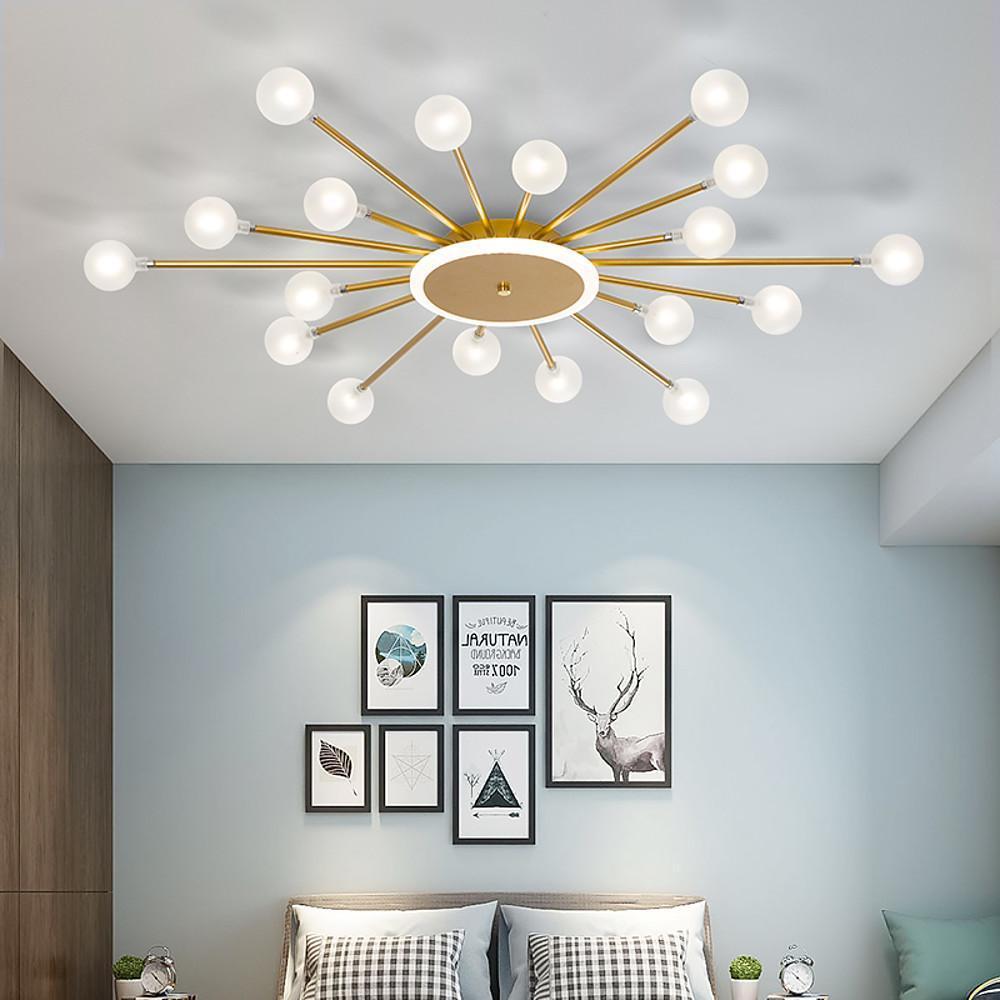 24-Light Glass Metal Nordic Pendant Chandelier - Branch Design
