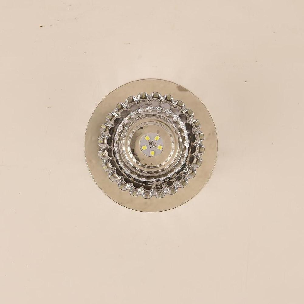Geometric Crystal Flush Mount Ceiling Light Metal LED 4 Inch