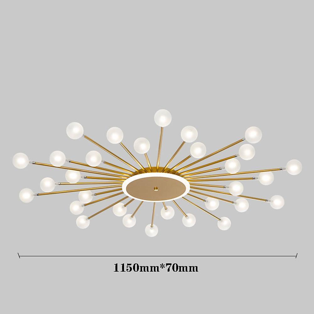 24-Light Glass Metal Nordic Pendant Chandelier - Branch Design