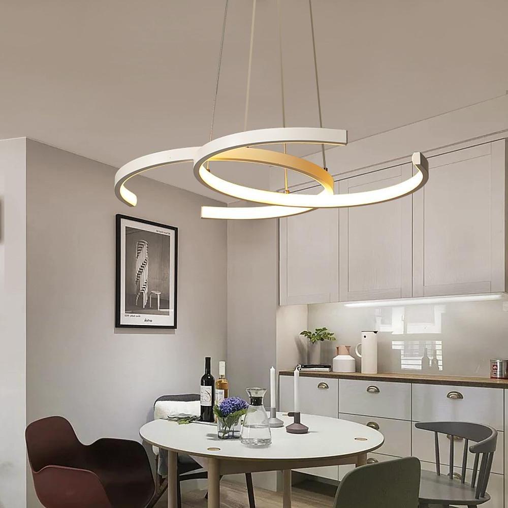 Modern C-Shaped Pendant Light | Aluminum & Acrylic | Dimmable LED