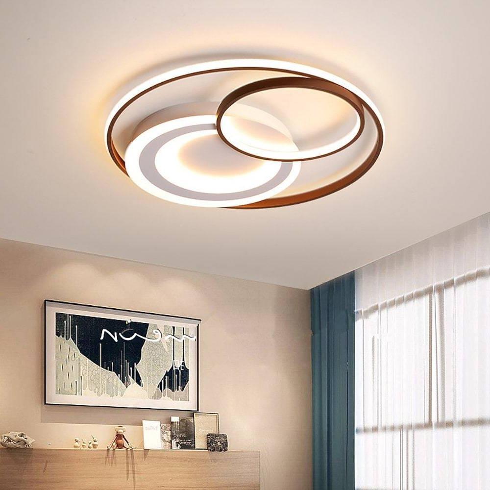 Modern 3-Ring Dimmable LED Flush Mount Ceiling Light