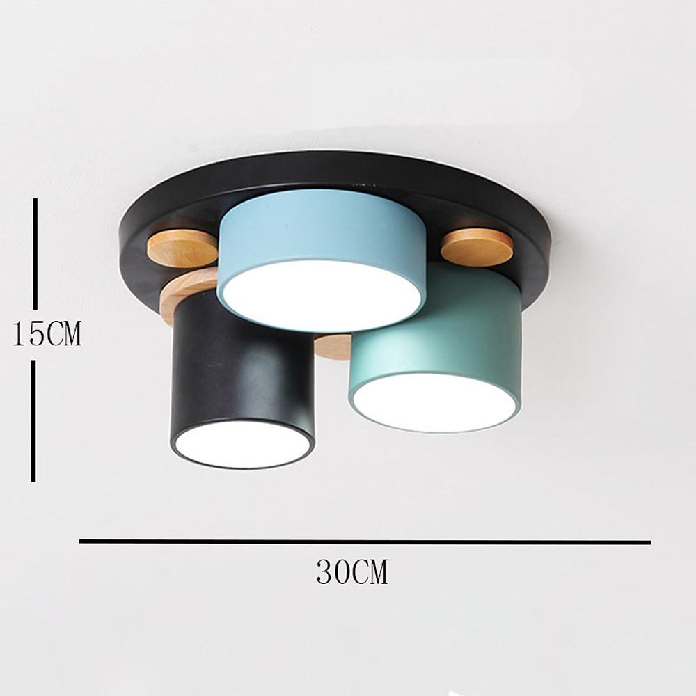 Modern Cylindrical Semi Flush Mount LED Ceiling Light - Metal & PVC