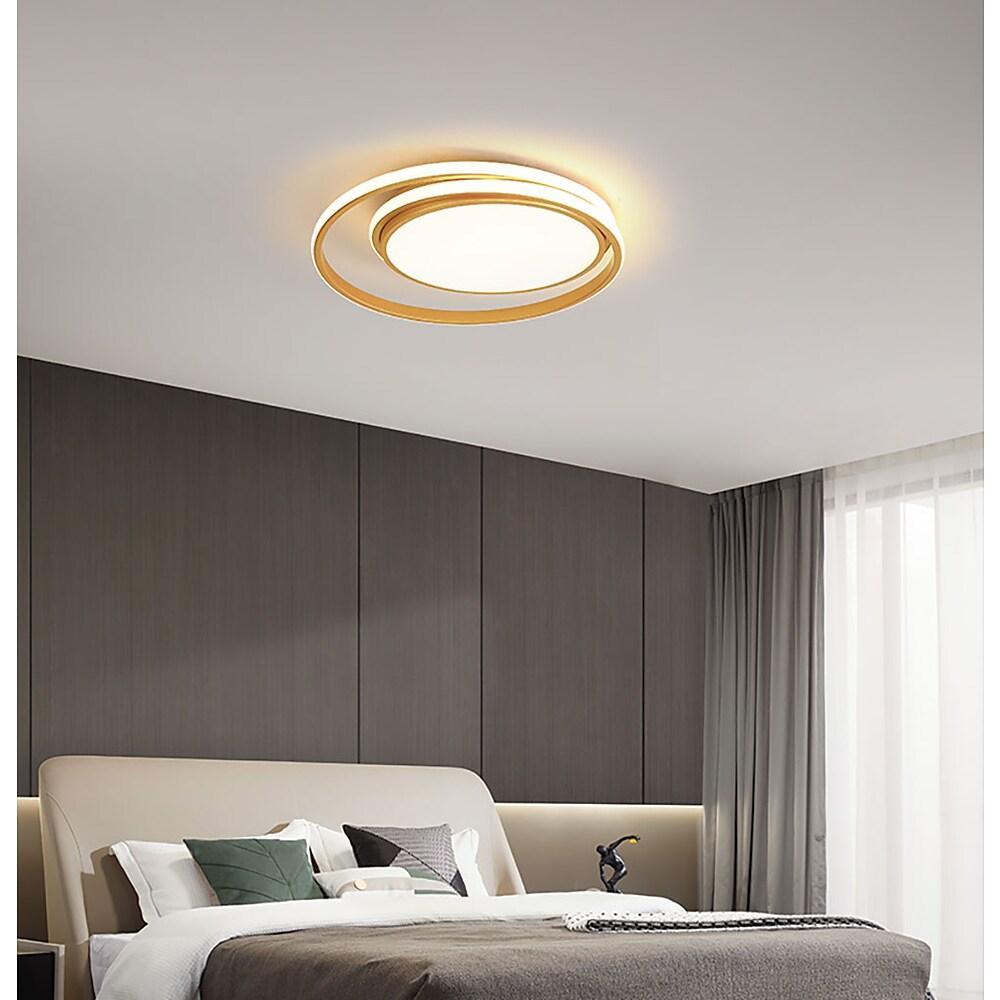Modern Circular LED Flush Mount Ceiling Light – Acrylic & Aluminum