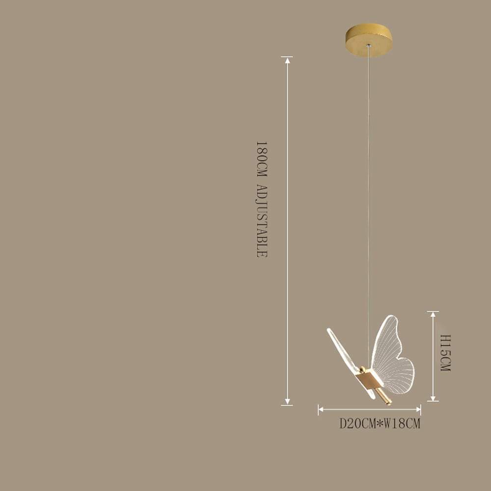 Butterfly Nordic LED Pendant Light – Acrylic & Metal Hanging Lamp