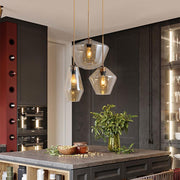 3-Light Retro Glass Pendant Light - Kitchen Island Lighting