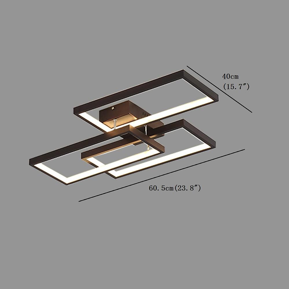 Geometric Rectangle LED Flush Mount Ceiling Light - Modern Metal