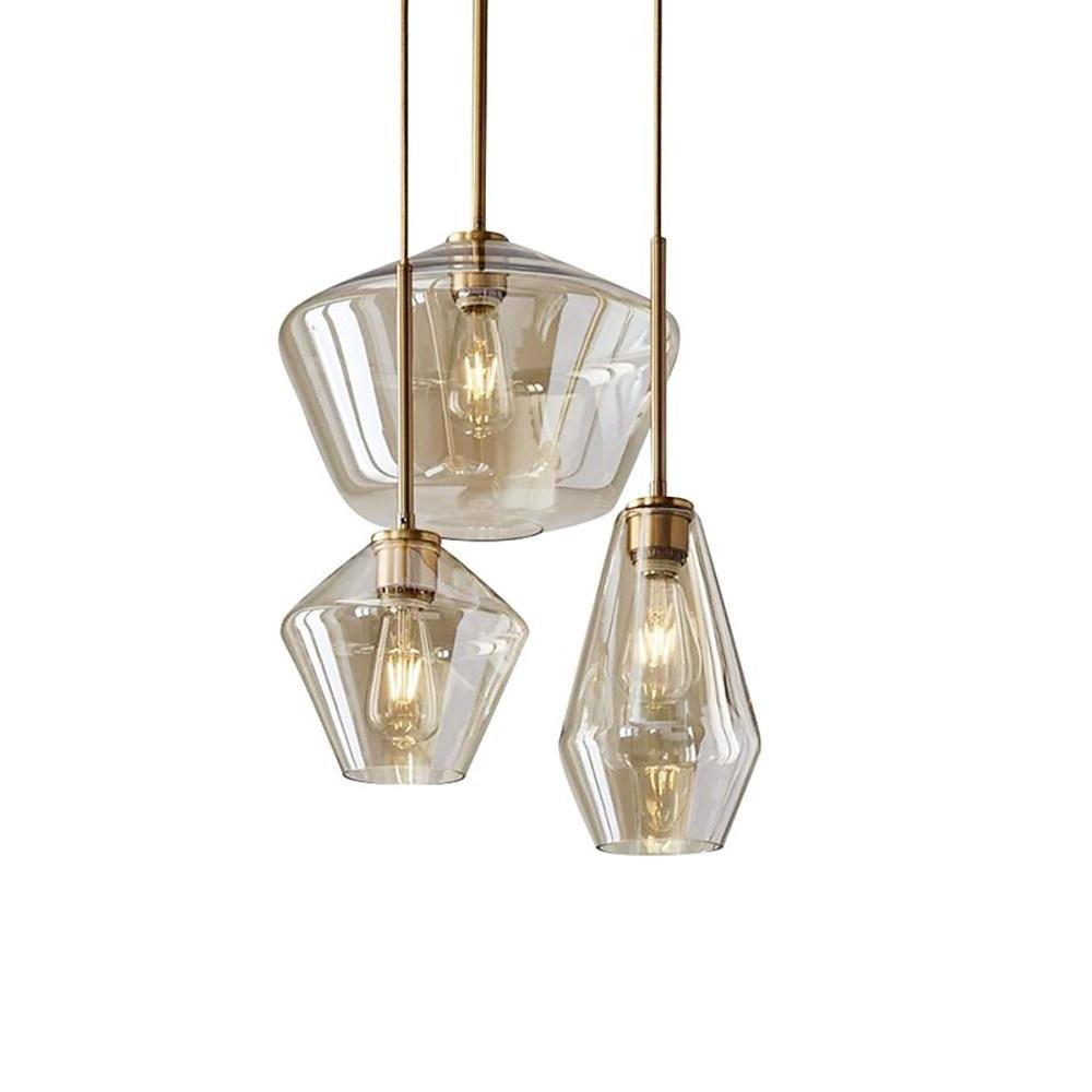 Nordic Industrial Glass Pendant Light with Copper Finish
