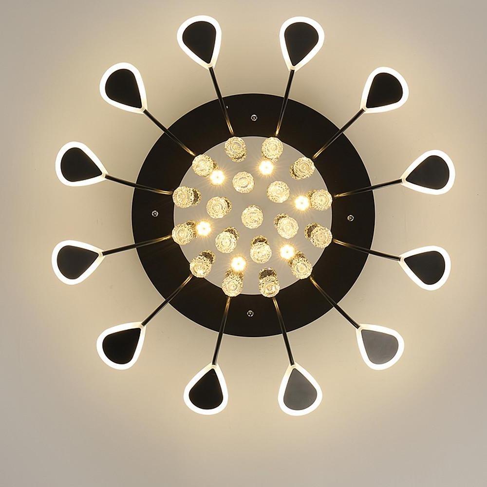 Flower Shaped Dimmable LED Crystal Flush Mount Ceiling Light