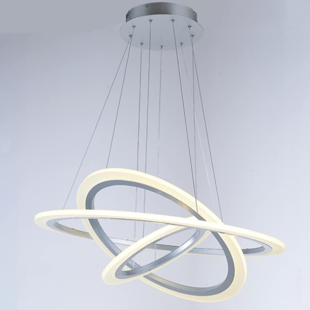3-Ring Modern LED Chandelier with Acrylic Shades