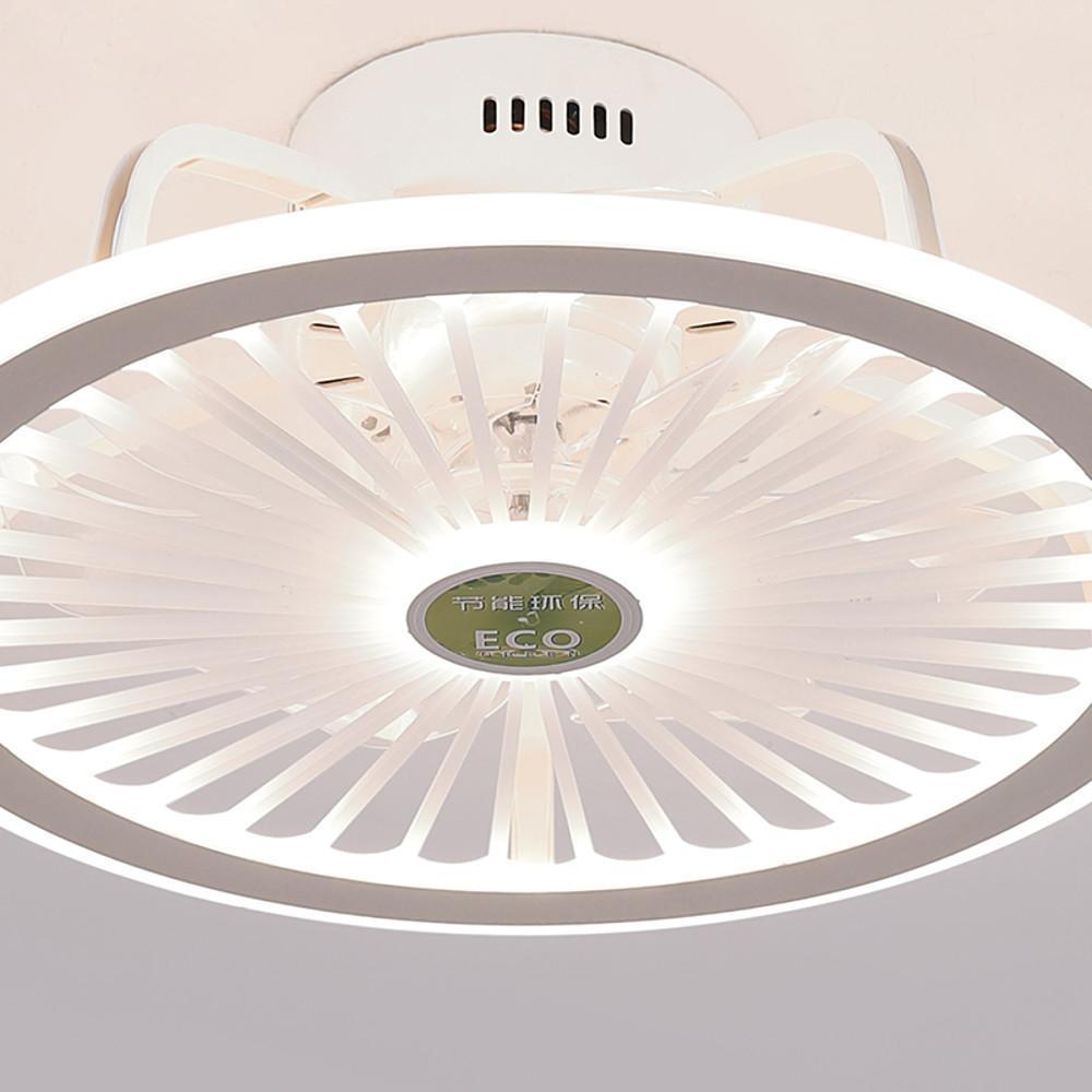 Modern Bladeless Ceiling Fan with Dimmable LED Light - Black/White