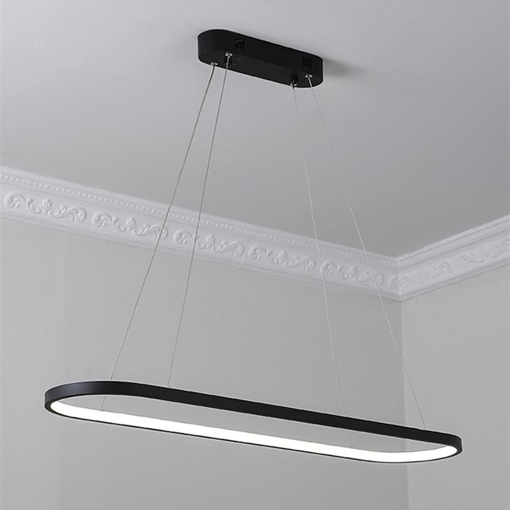 Modern Rounded Rectangle Pendant Light – LED Acrylic & Aluminum
