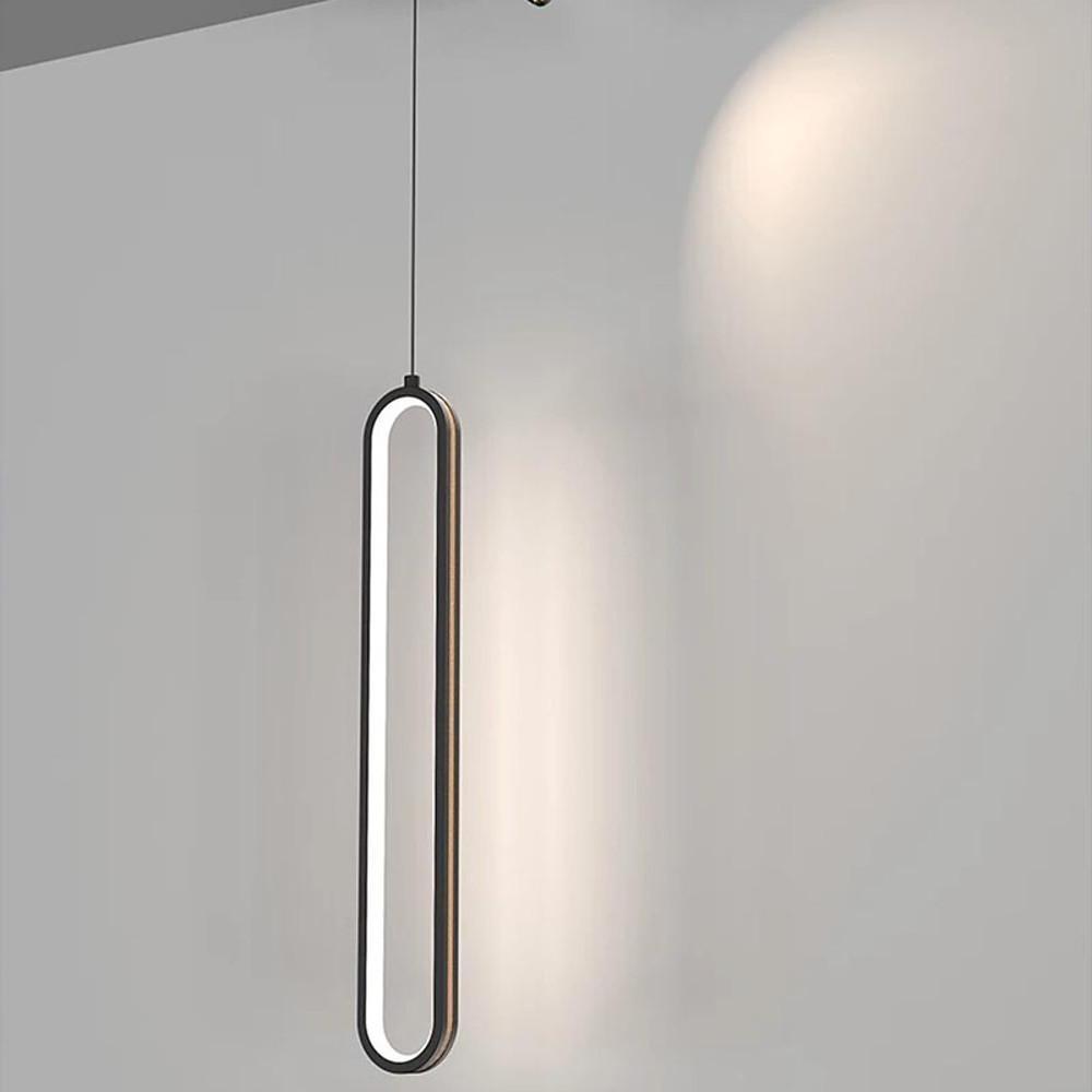 Modern Elongated Pendant Light with Metal Frame & Acrylic Shade