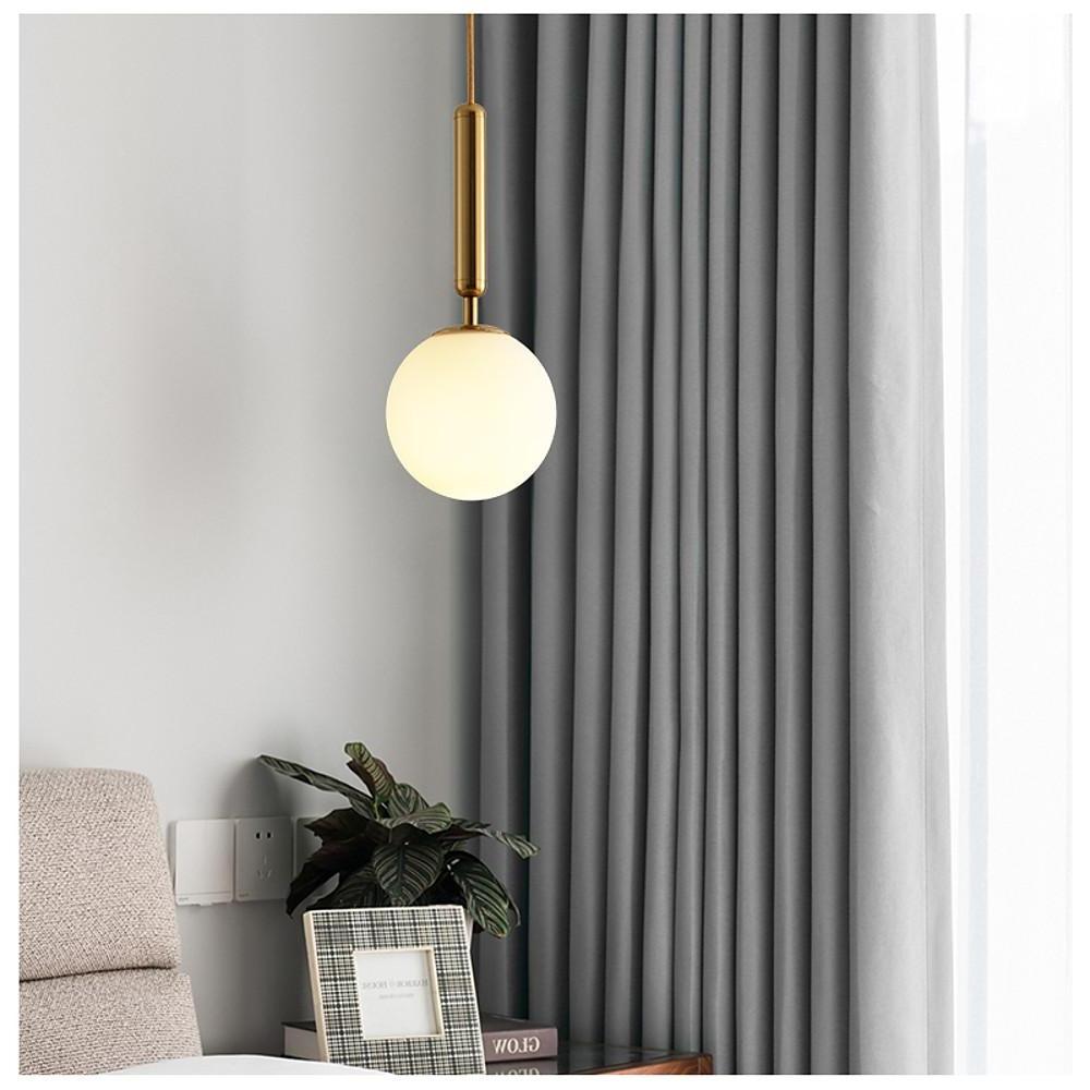 Glass Ball Modern Pendant Light with Electroplated Metal Frame