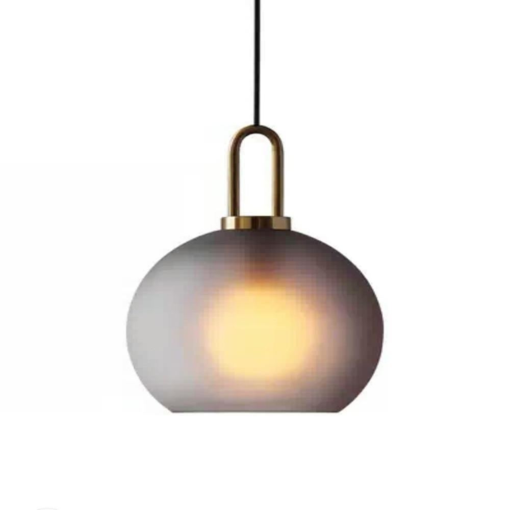 Nordic Industrial Glass Globe Pendant Light with Metal Frame