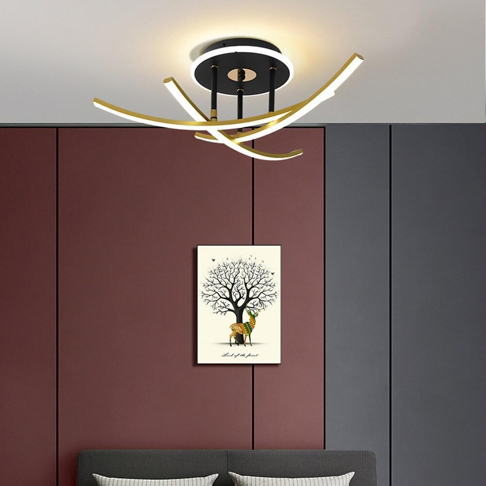 Curved Linear Dimmable LED Semi-Flush Mount Ceiling Light