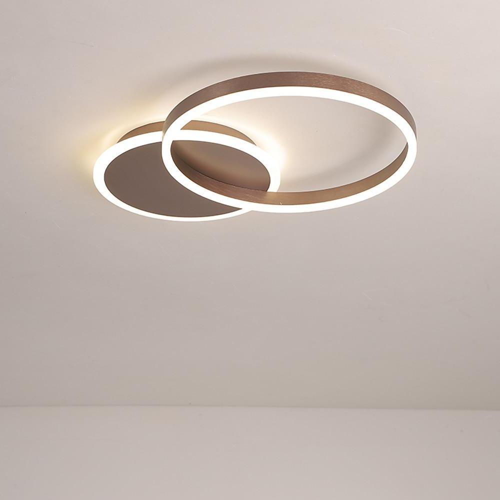 Dual Circle LED Flush Mount Ceiling Light - Dimmable Modern Aluminum