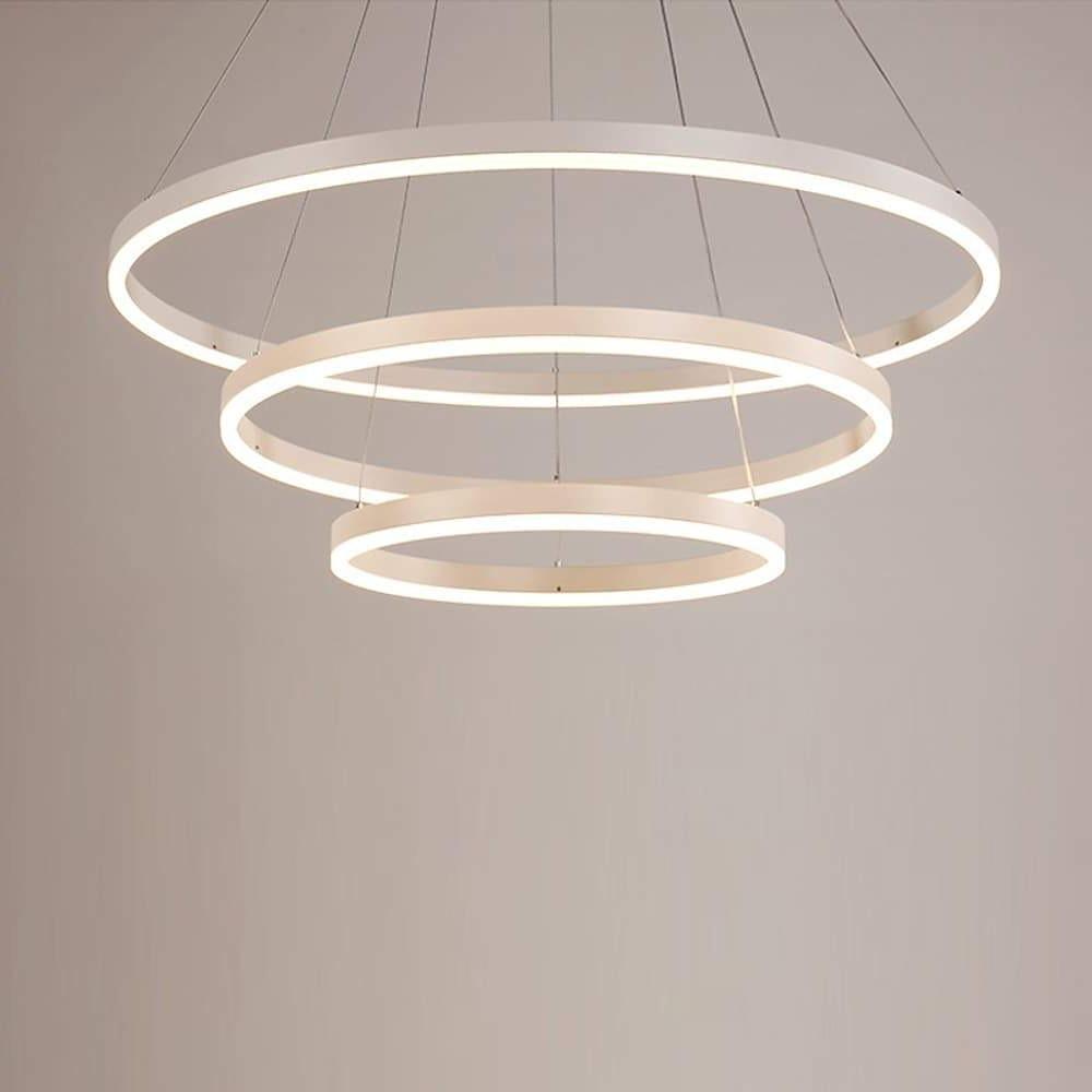 Modern 3-Ring Graduated Chandelier with Remote Control