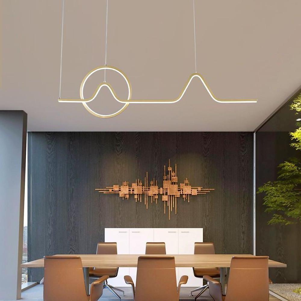 Modern Geometric Wave Pendant Light with Integrated LED