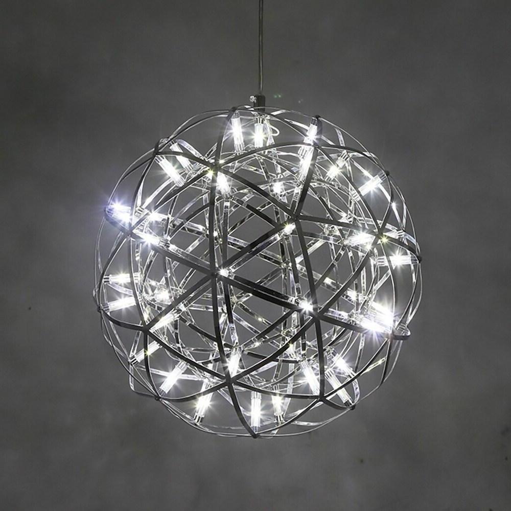 Modern Woven Sphere Pendant Light Stainless Steel LED 12 Inch