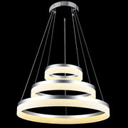24" Triple Ring Modern Metal Acrylic LED Chandelier