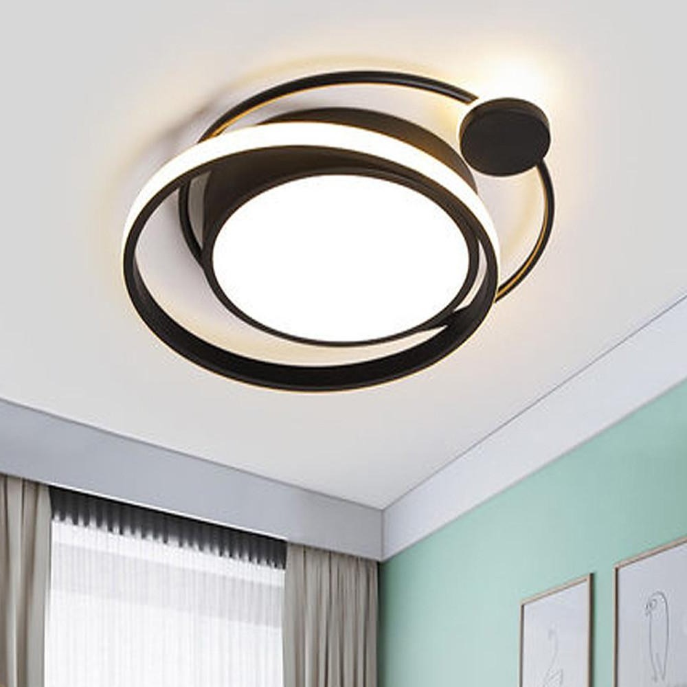 LED Geometric Circle Flush Mount Ceiling Light - Dimmable Acrylic