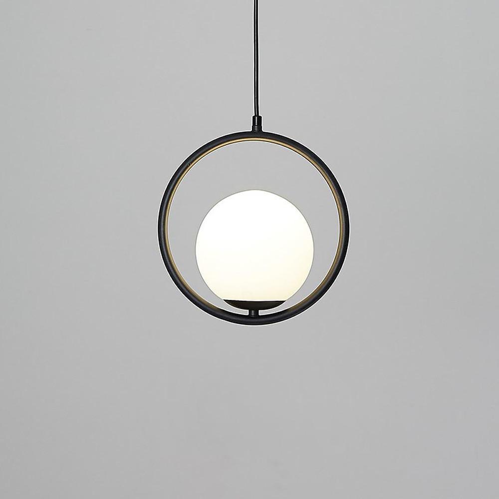 Modern Metal Circle Glass Globe Pendant Light