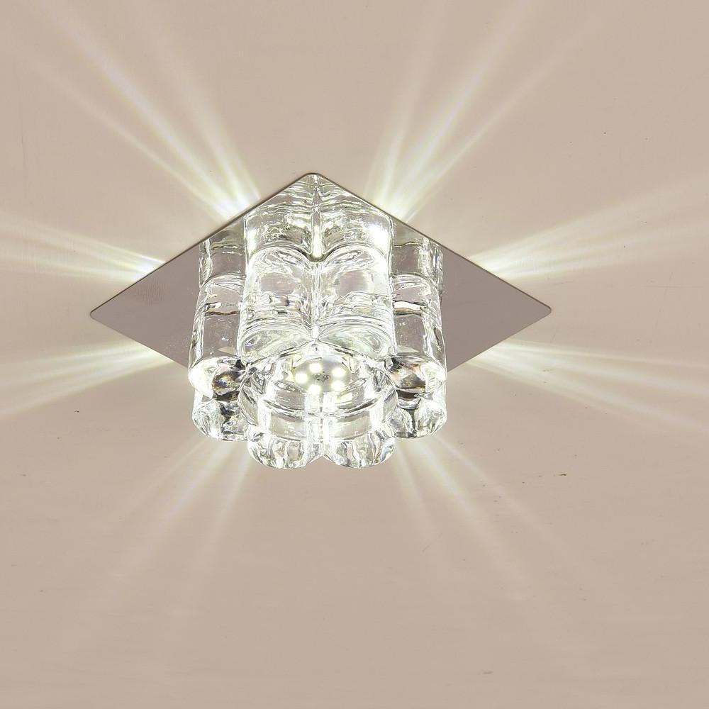 Crystal Flower Flush Mount LED Ceiling Light - Modern Electroplated
