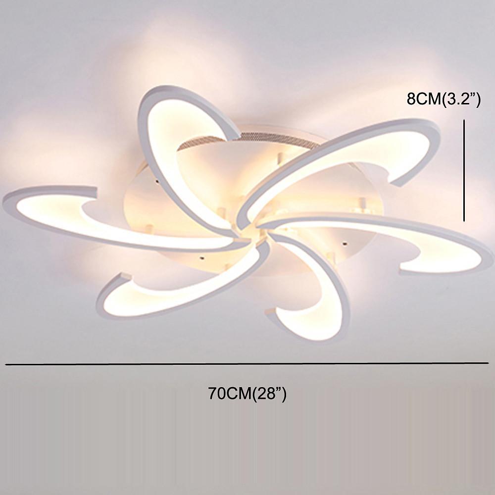 Modern Geometric Wave Flush Mount Ceiling Light with LED 28 Inch