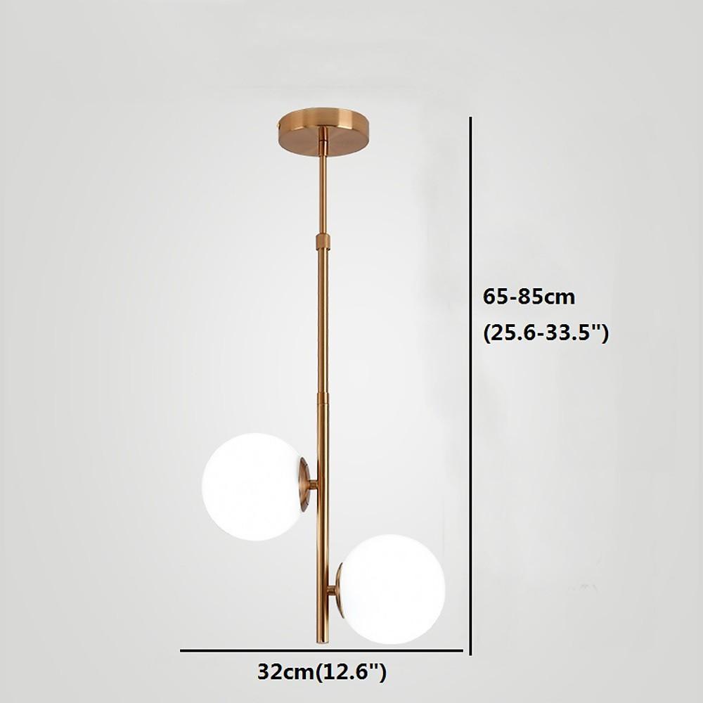 Modern Ball Glass Pendant Light – 2-Light Electroplated Finish