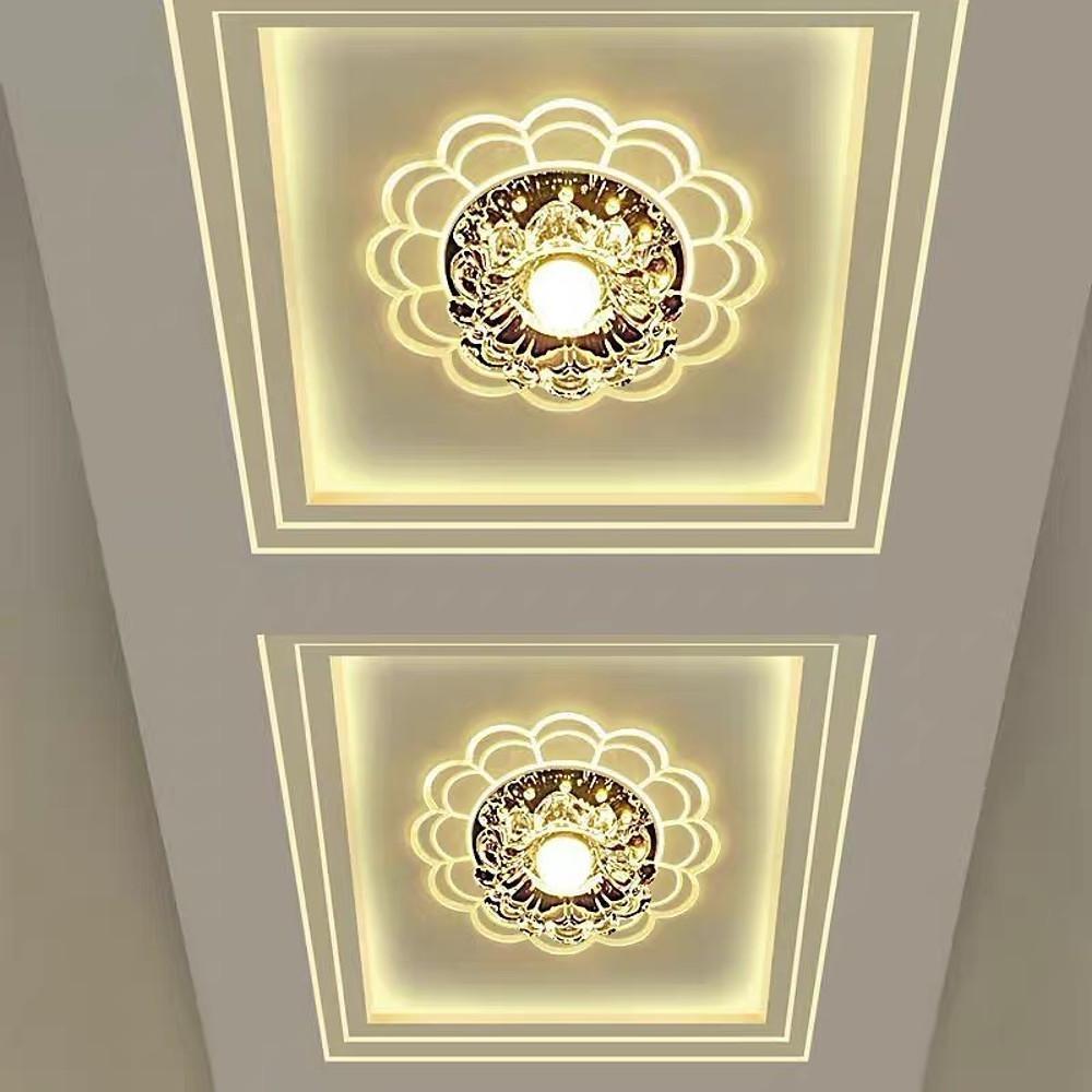 Floral Crystal Flush Mount LED Ceiling Light for Kids & Entryway