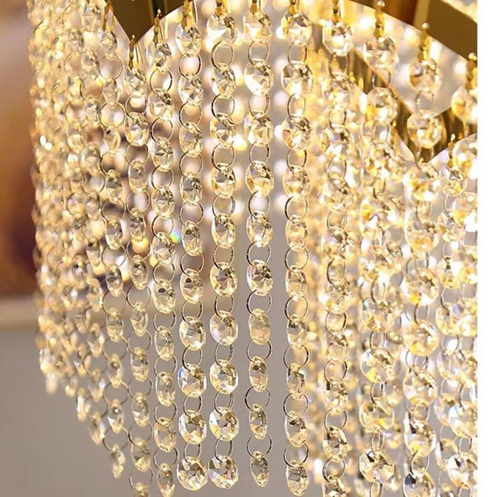 Crystal Lantern Chandelier Modern Electroplated Stainless Steel LED