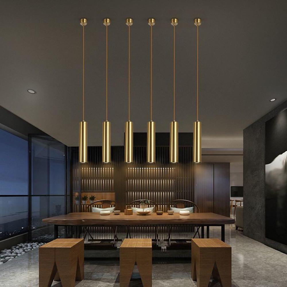 Linear Metal Pendant Light Industrial Kitchen Island Lighting