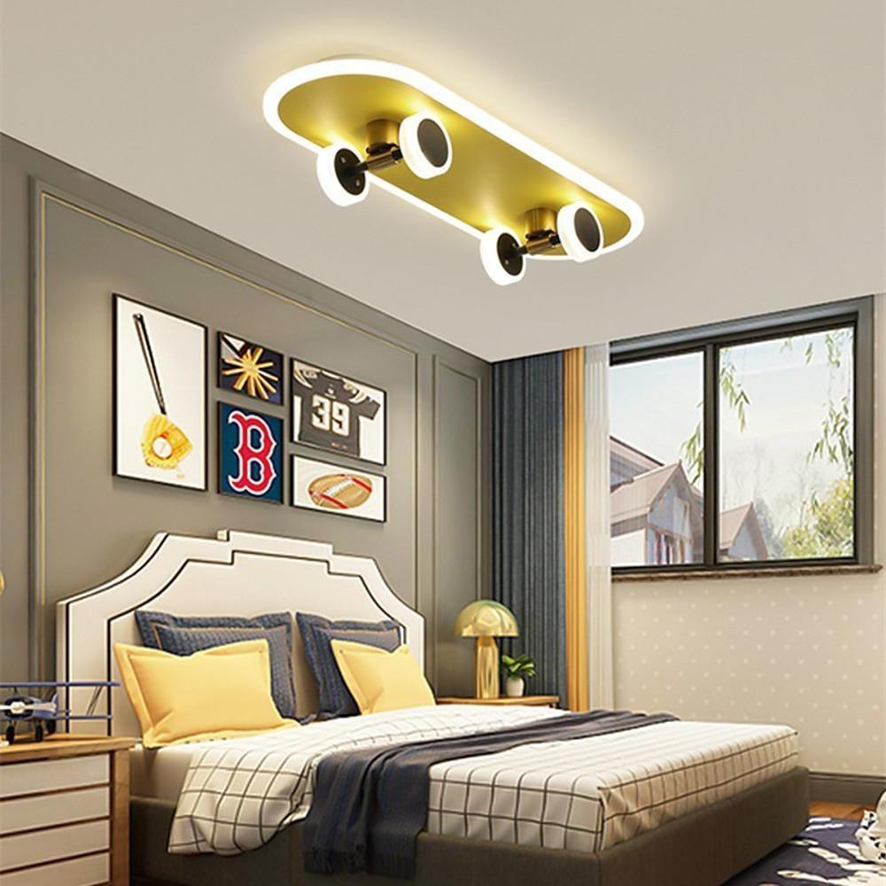 Skateboard-Shaped Dimmable LED Flush Mount Ceiling Light