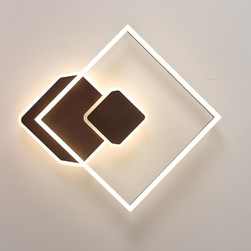 Geometric Square LED Flush Mount Ceiling Light - Dimmable