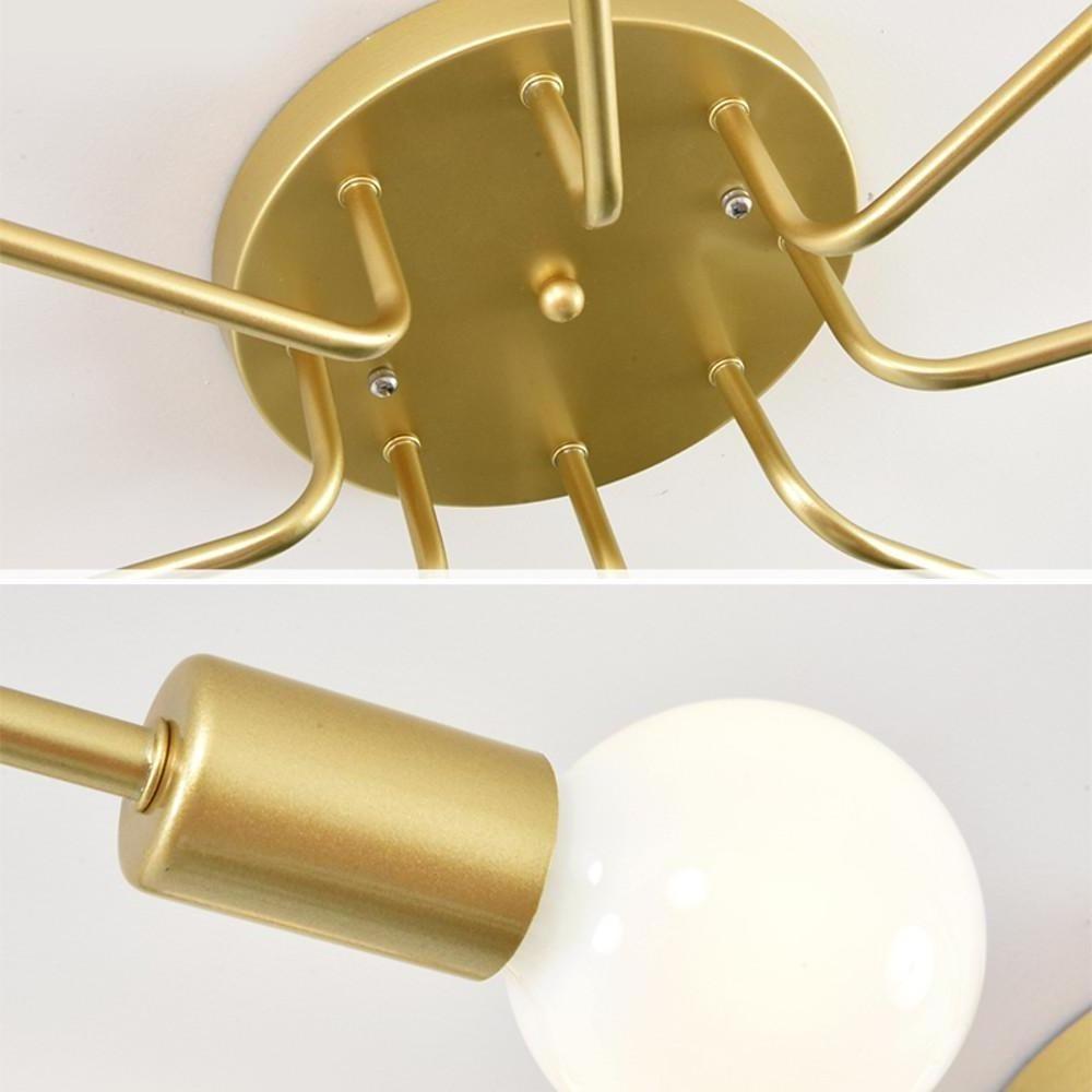 6-Light Flush Mount Ceiling Light - Modern Metal Flower Design