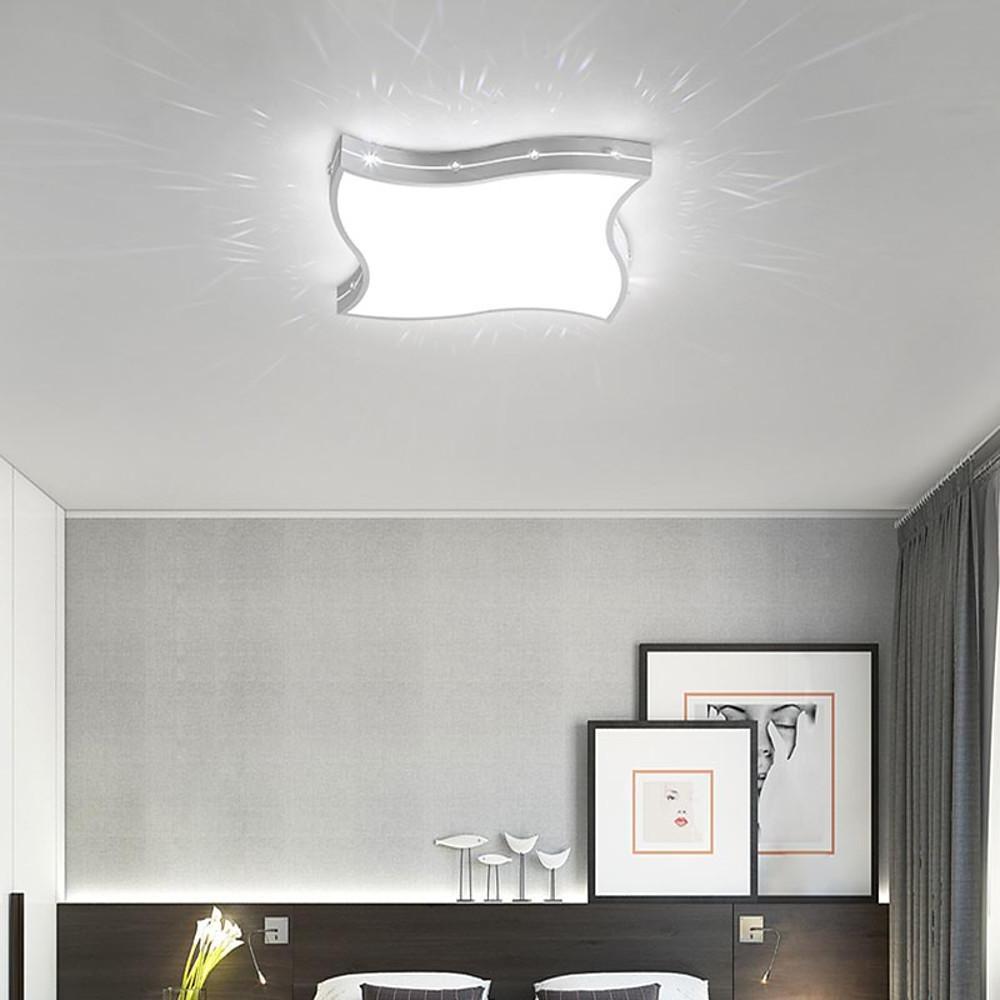 Waved Square Modern Crystal Flush Mount LED Ceiling Light