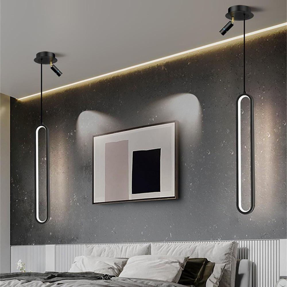 Modern LED Pendant Light with Adjustable Spotlight - Aluminum &