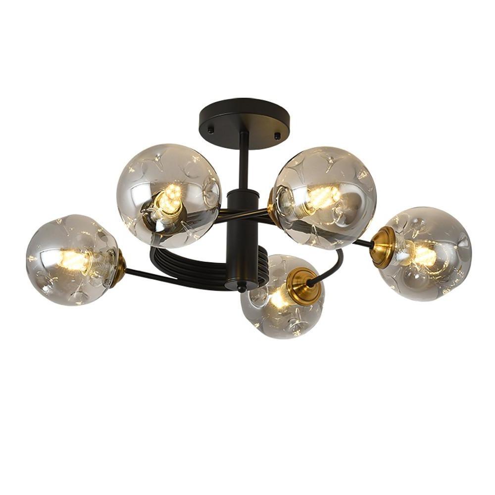 Nordic Sputnik Chandelier 5-Light Metal Glass Globe Pendant