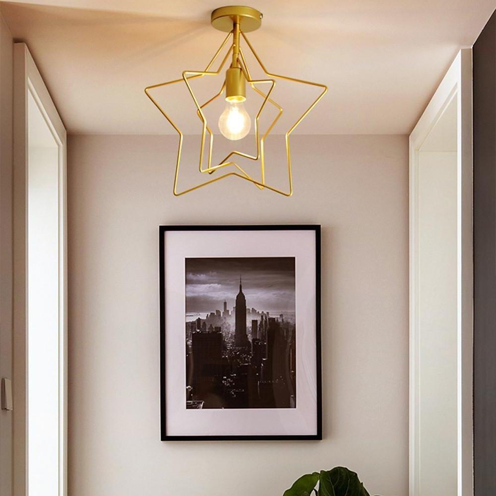 Modern Metal Star Pendant Light with LED Support