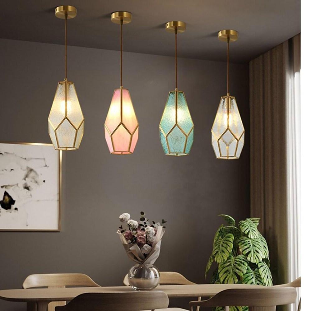 Elongated Cylindrical Glass Pendant Light with Brass Finish