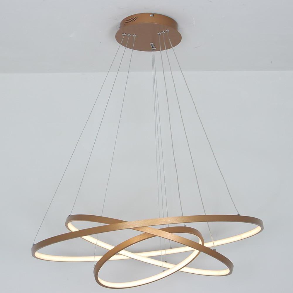 3-Ring Dimmable LED Chandelier – Modern Aluminum Pendant Light