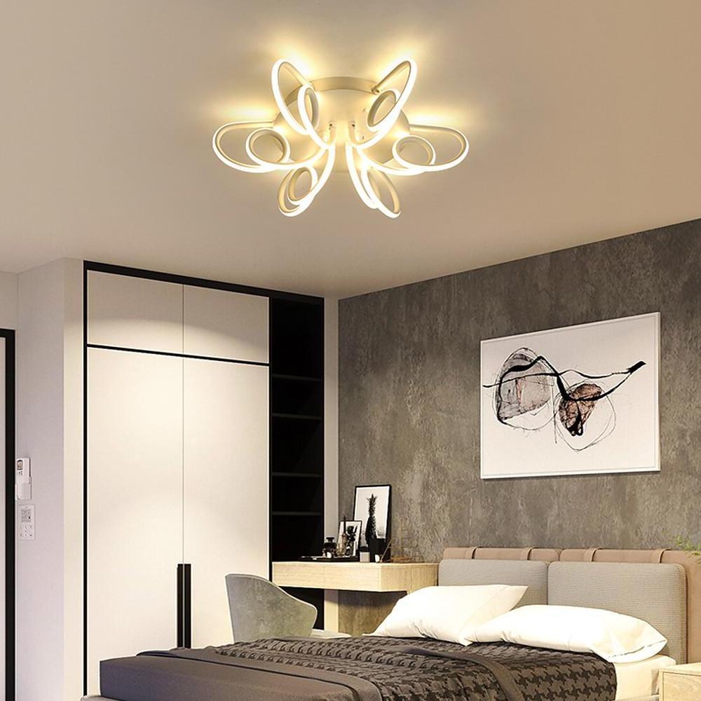 Chrysanthemum Flush Mount LED Ceiling Light – Modern Metal & Silica