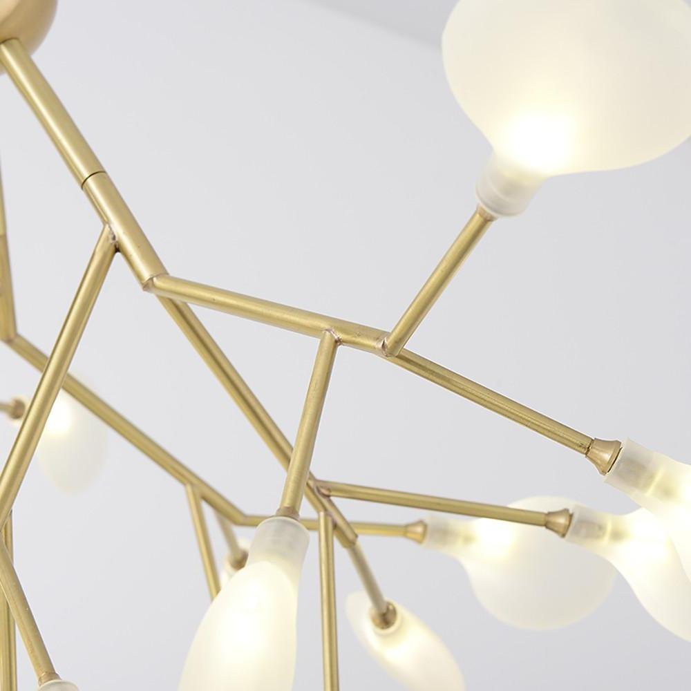 45-Light Sputnik Chandelier with Copper & Glass LED Design