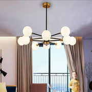 6-Light Modern Glass Globe Chandelier for Kitchen & Dining