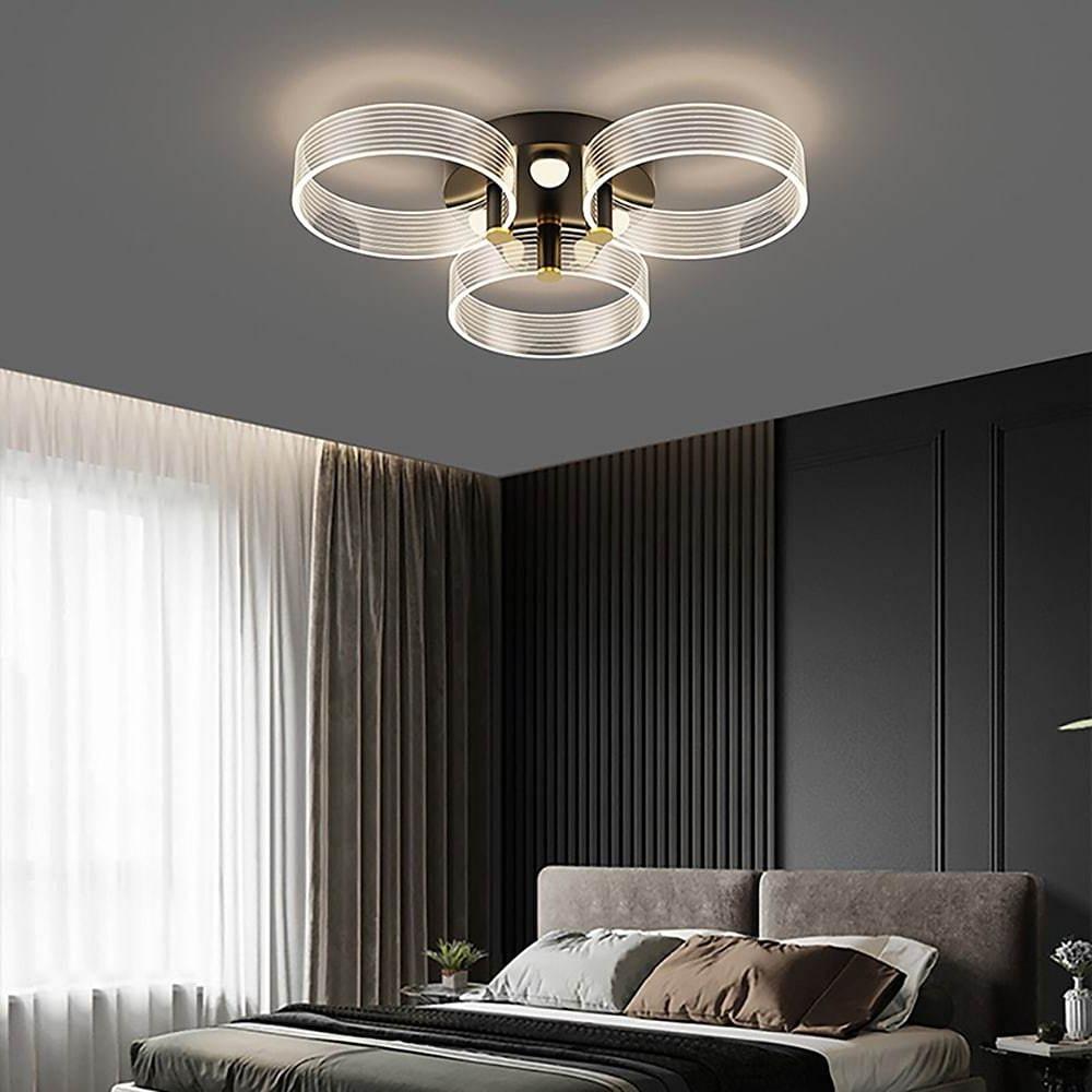 Modern Circular LED Flush Mount Ceiling Light - Metal Frame