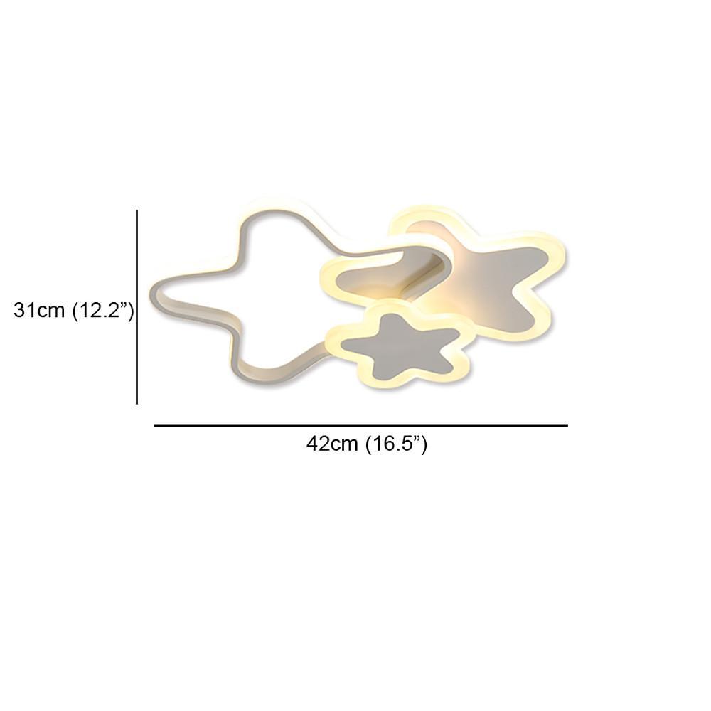 Triple Star LED Flush Mount Ceiling Light for Kids Room